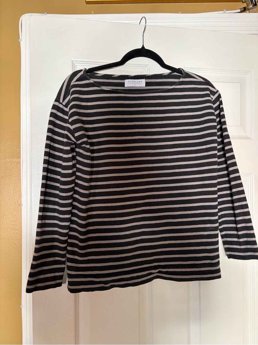 Everlane Striped Quarter Sleeve Top